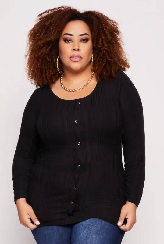 Plus Size Shadow Stripe Ruched Blouse sold by Rainbow