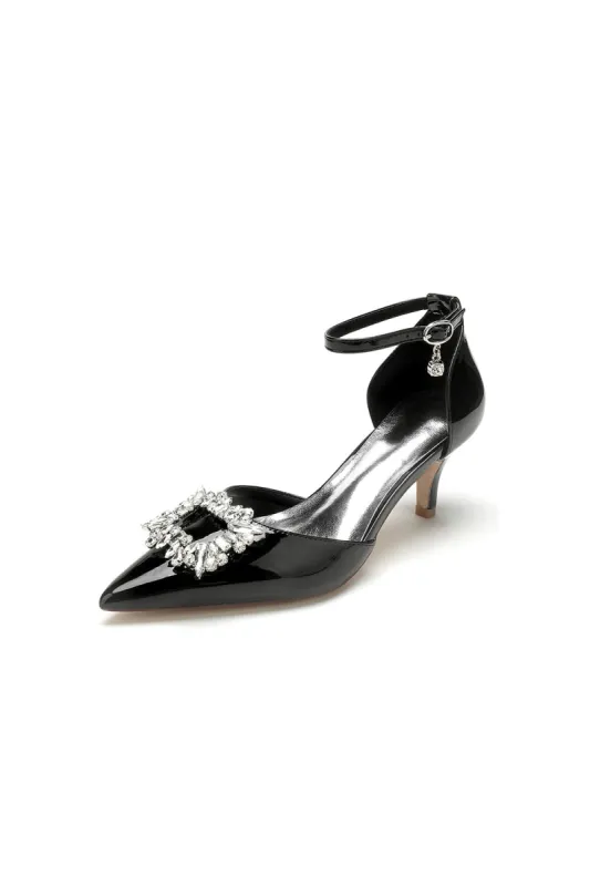 Black Elegant Crystal-Embellished High Heels sold by KissProm