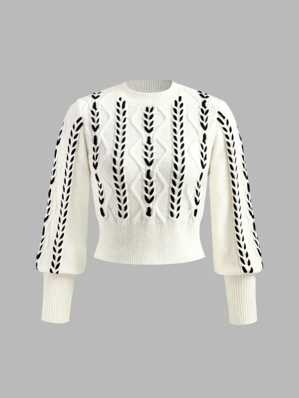 Contrast Binding Cinched Sweater sold by COMMENSE