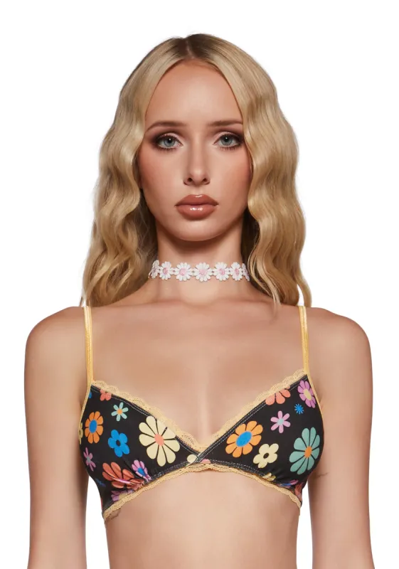 Such A Babe Knit Bralette - Floral sold by Dolls Kill