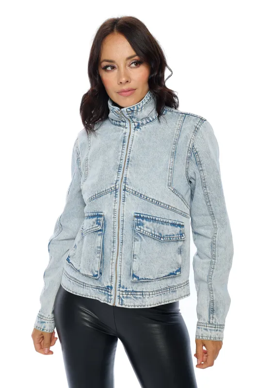 Ci Sono Casual Denim Jacket with Pockets sold by Ci Sono