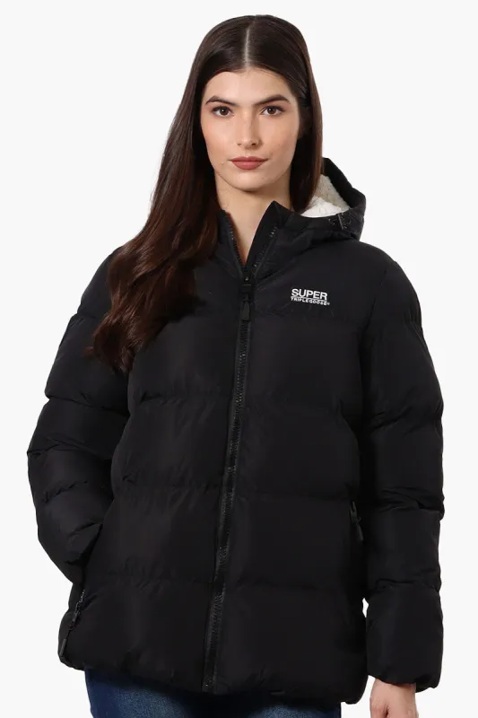 Super Triple Goose Sherpa Lined Bubble Bomber Jacket - Black sold by Fairweather
