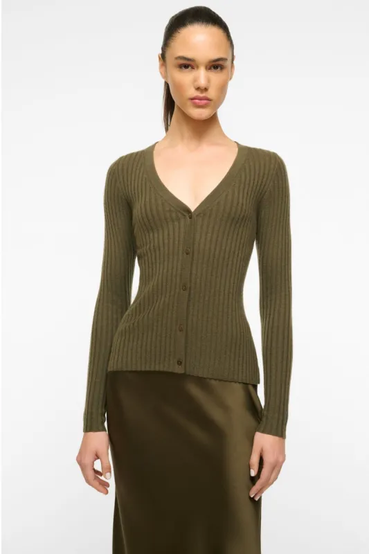 CARGO CASHMERE SWEATER | DARK OLIVE sold by STAUD