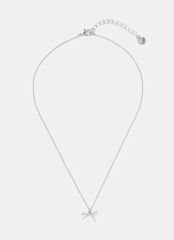 Silver Plated Bow Necklace sold by Mint Velvet
