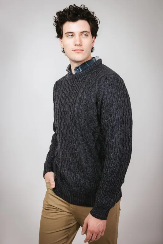 Weatherproof Vintage Chunky Cable Knit Sweater for Men in Charcoal Heather | F2440611GK-CHARCOALHEATHER sold by Glik’s