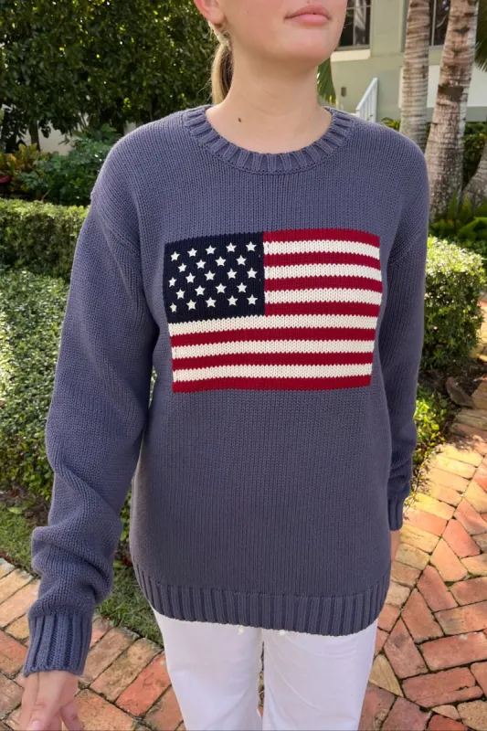 Nico American Flag Sweater sold by Brandy Melville