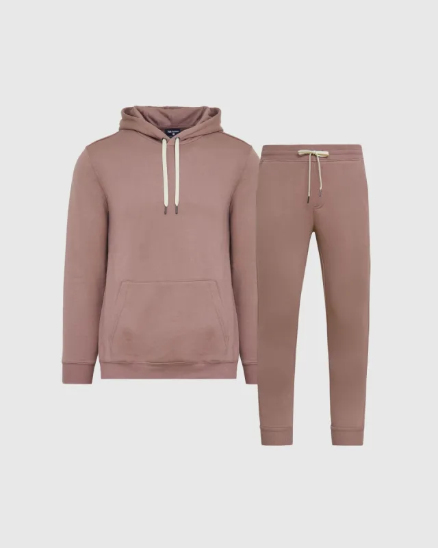 Slate Mauve Pullover Fleece Hoodie & Jogger 2-Pack sold by True Classic