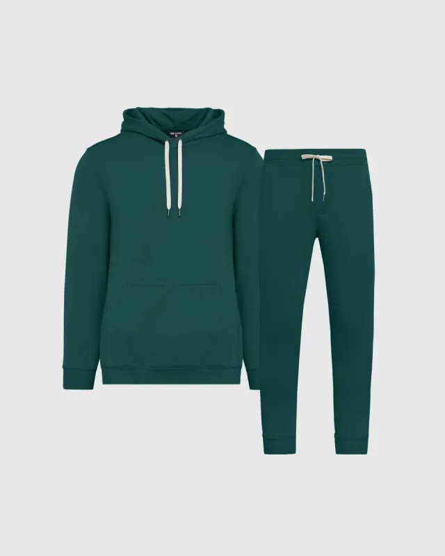 Emerald Pullover Fleece Hoodie & Jogger 2-Pack sold by True Classic