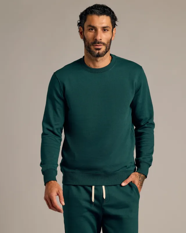 Emerald Fleece French Terry Pullover Crew Neck sold by True Classic