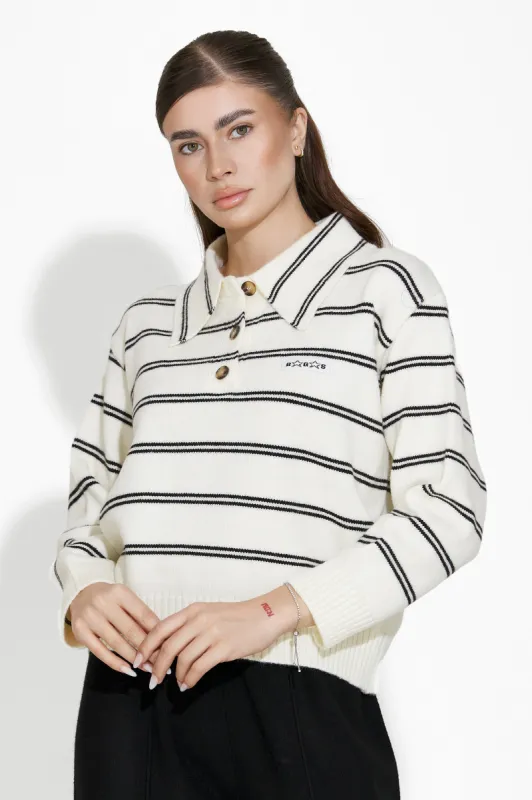 Pulover dama casual alb Oivia Bogas sold by bogas