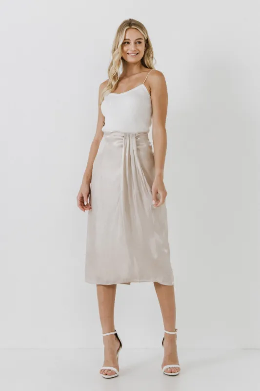 Metallic Effect Midi Skirt sold by Endless Rose