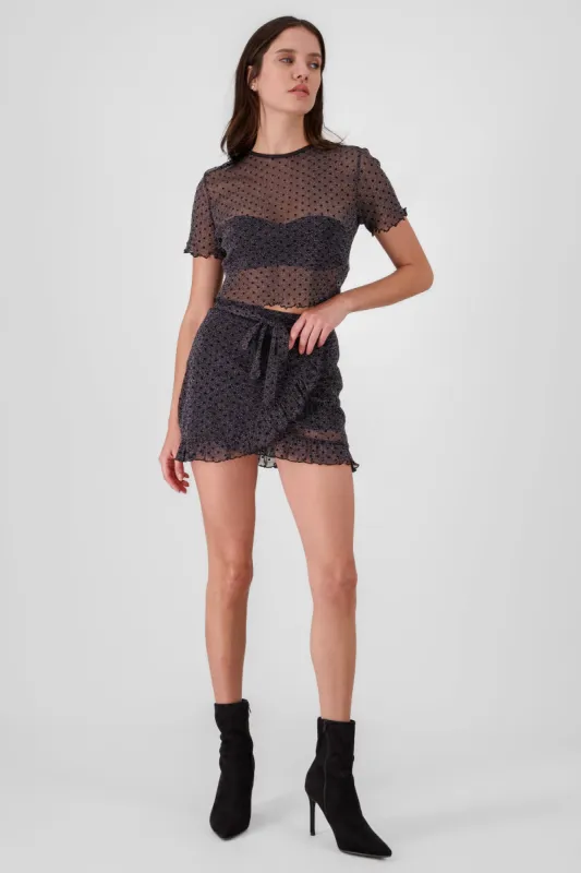 Falda mini envolvente mesh sold by Shasa