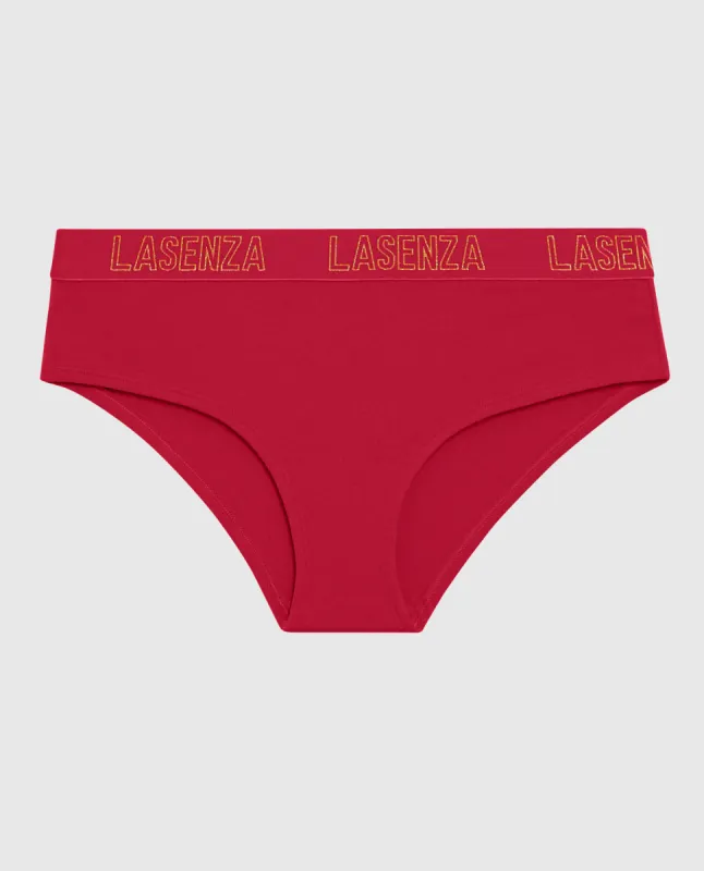 Hipster Panty with Logo Band in Cosmo Red sold by La SENZA