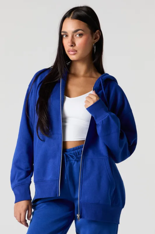 Oversized Zip-Up Fleece Hoodie sold by Urban Planet
