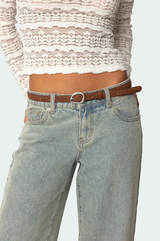 Faux Suede Slim Belt sold by Edikted