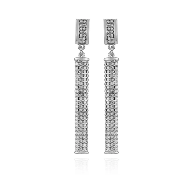 Silvertone Crystal Stone Drop Earrings sold by Vince Camuto