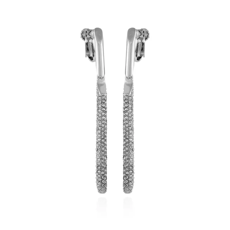 Silvertone Glass Stone Linear Drop Clip On Earrings sold by Vince Camuto