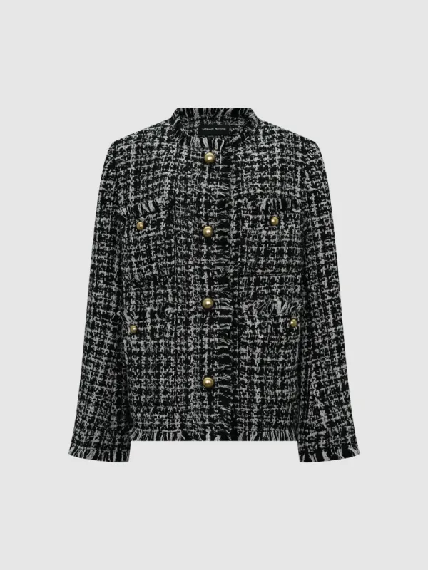 Button Up Tweed Jackets sold by Urban Revivo