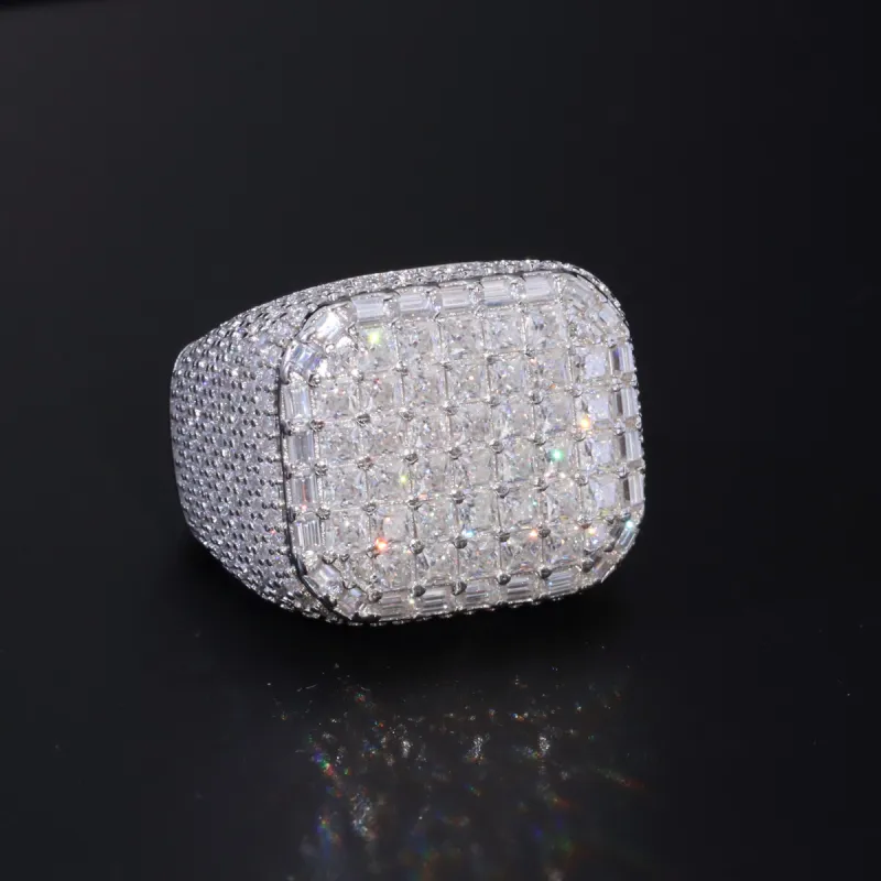 Luxe Diamond Moissanite Signet Ring sold by Ghetluxe