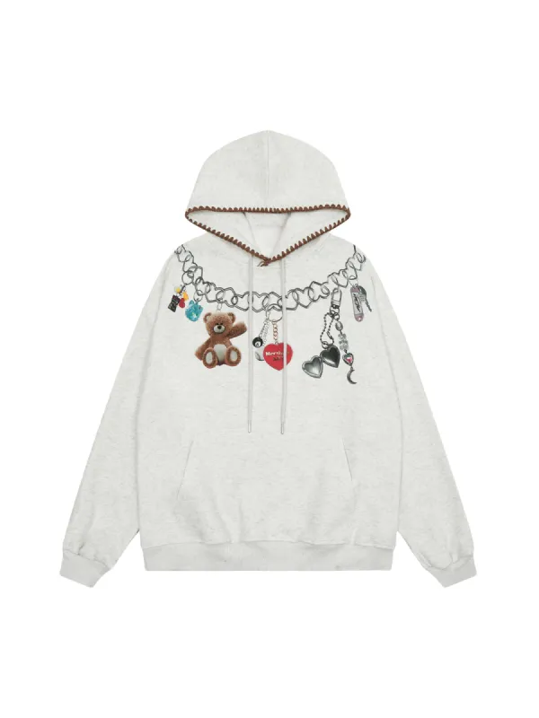 Thesupermade Bear Printed Hoodie sold by Thesupermade