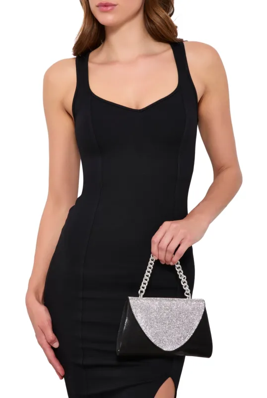 Rhinestone Flap Chain Strap Handbag sold by Rainbow