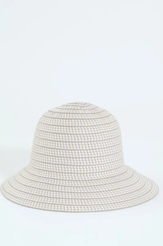 Petersham Ribbon Hat - Cream sold by Edgars