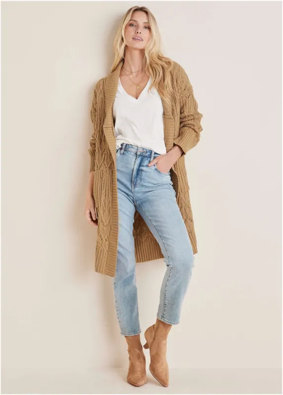 Cozy Oversized Duster  - Tan sold by VENUS