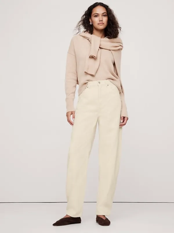 High-Rise Rigid Bow Corduroy Pant sold by Banana Republic