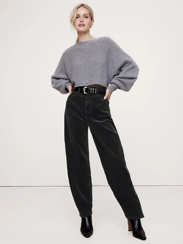 High-Rise Rigid Bow Corduroy Pant sold by Banana Republic