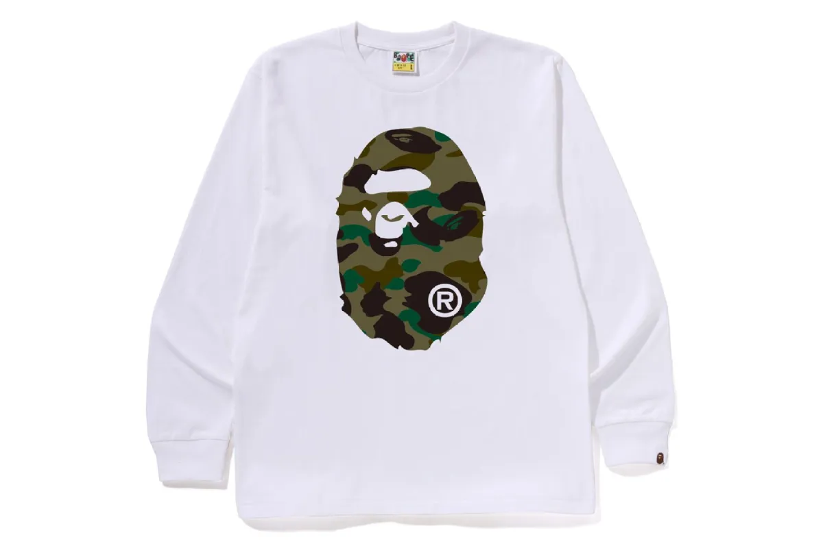 1ST CAMO BIG APE HEAD LS TEE sold by Bape