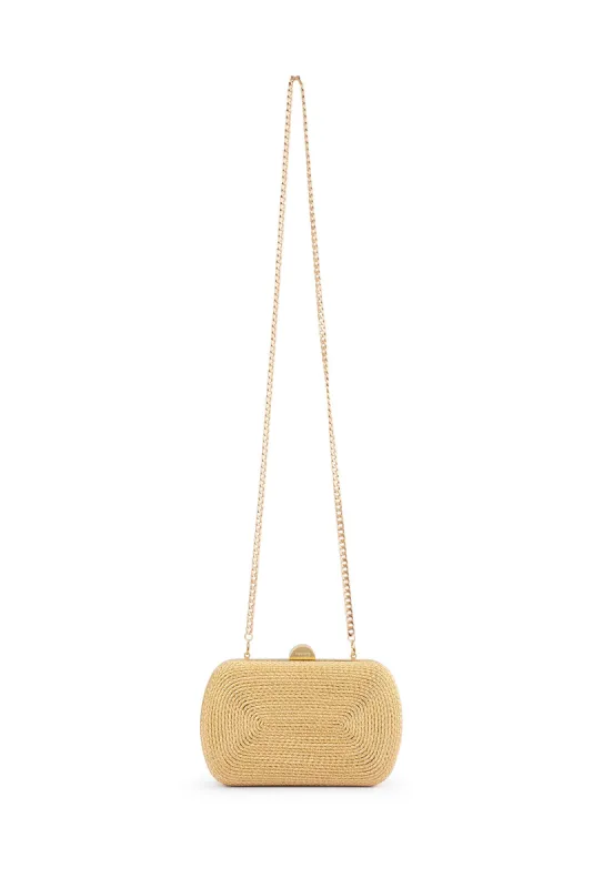 Martina Gold Rope Clutch sold by Blue Bungalow