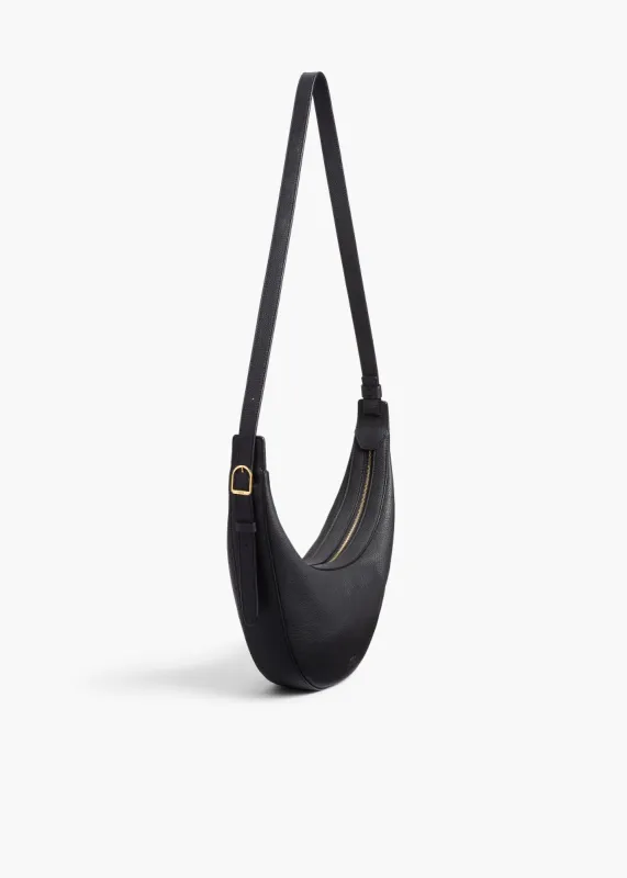 Small Augustina Crossbody Bag in Black Pebbled Leather sold by KHAITE