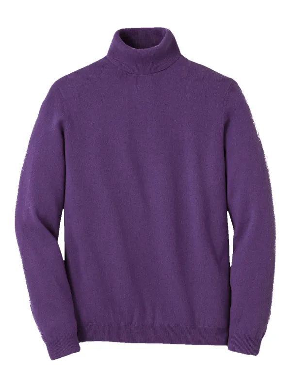 Cashmere Turtleneck Sweater - Purple sold by Paul Fredrick