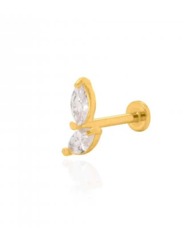 Leaflet flat back stud sold by Raquel Rosalie