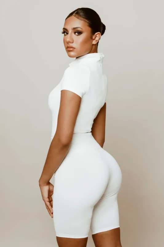 White High Waisted Shorts sold by Honeyz