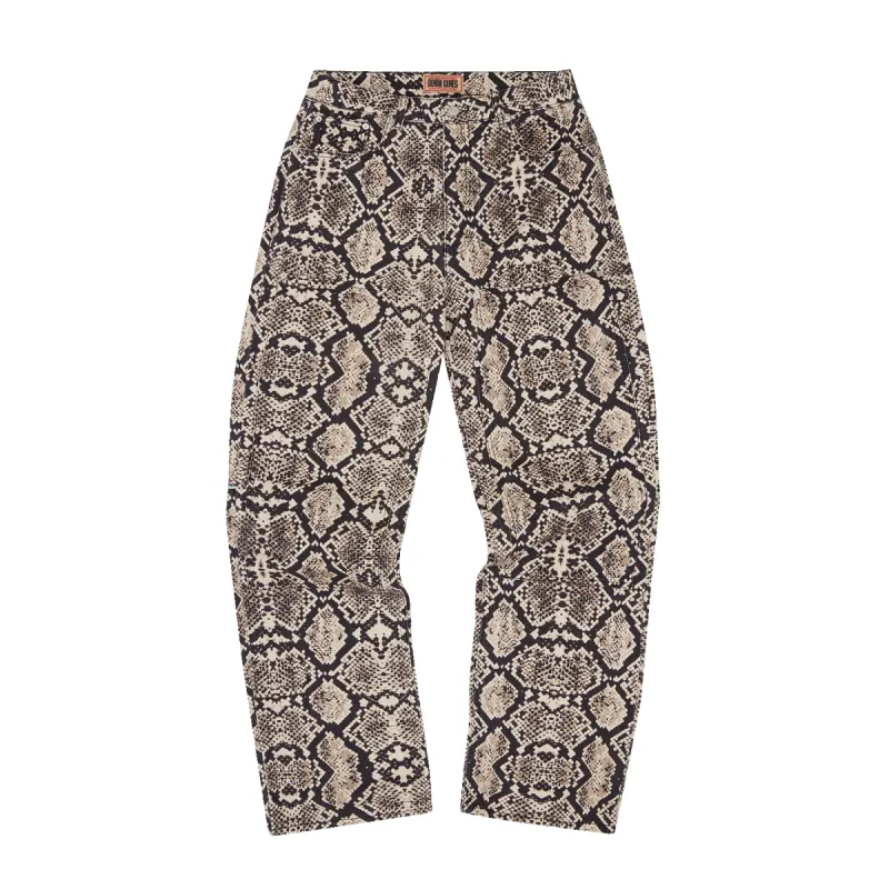 SNAKESKIN DENIM WORKWEAR PANT [BLACK/BEIGE] sold by Corteiz