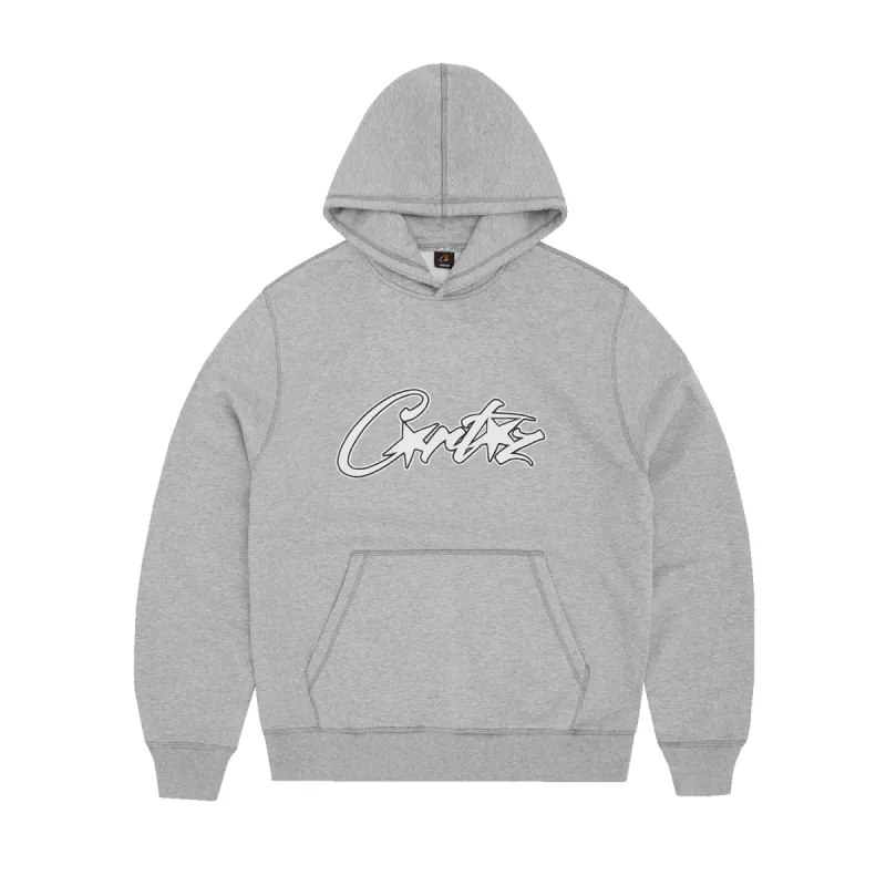 SATIN ALLSTARZ APPLIQUÉ HOODIE [GREY] | Parallel