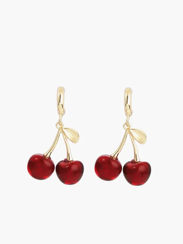 Cherry Stud Drop Earrings sold by COMMENSE