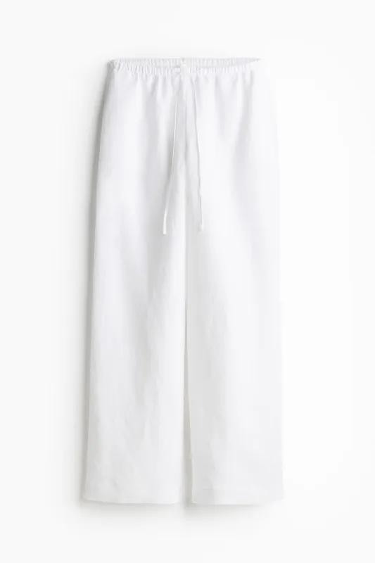 H&M - Linen-blend trousers - White sold by H&M