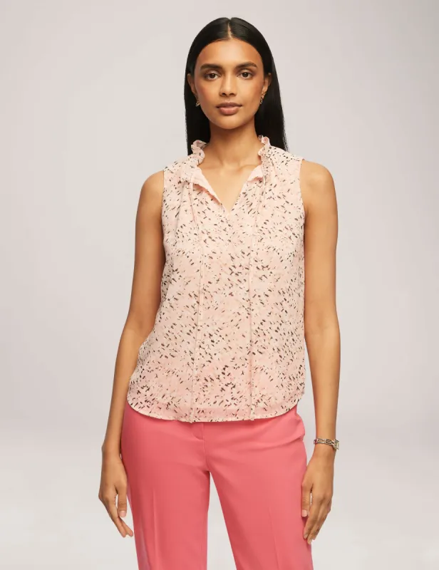 Printed Chiffon Sleeveless Tulla Blouse - Sale sold by Anne Klein