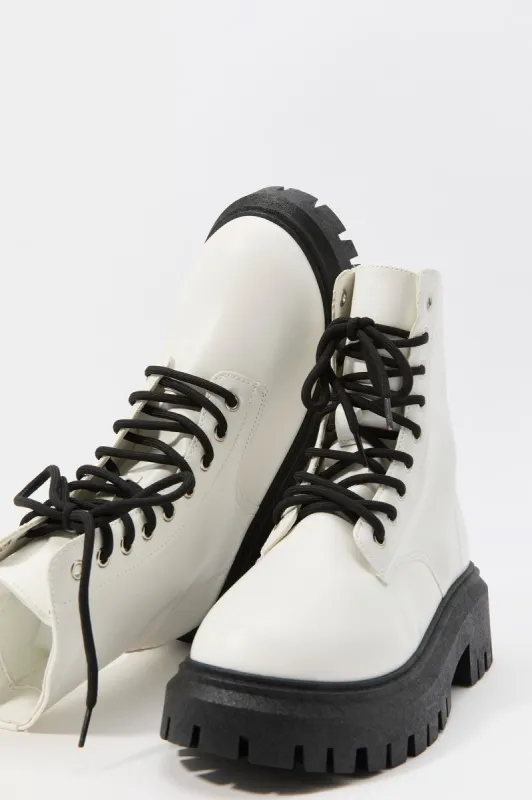 Faux Leather Platform Boot sold by Urban Planet