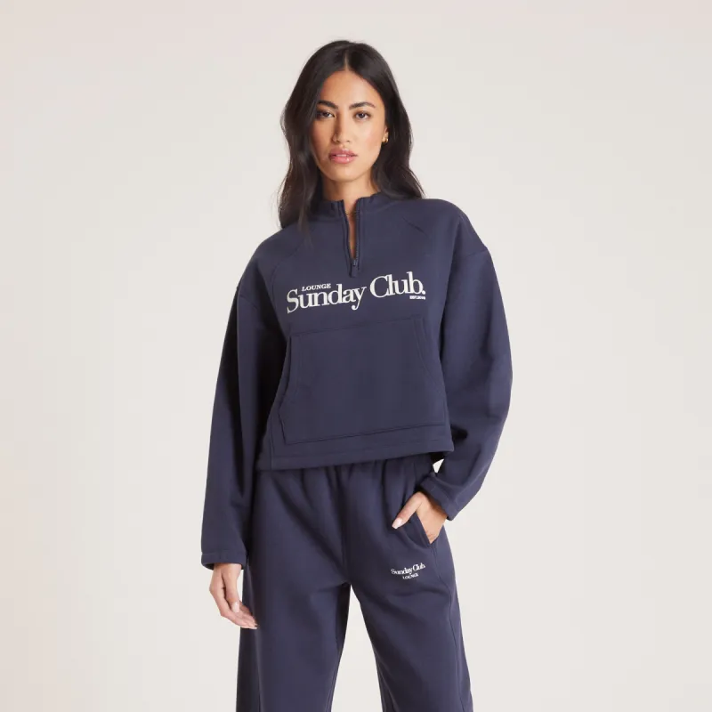 Quarter Zip Jumper - Ink Blue sold by Lounge Underwear