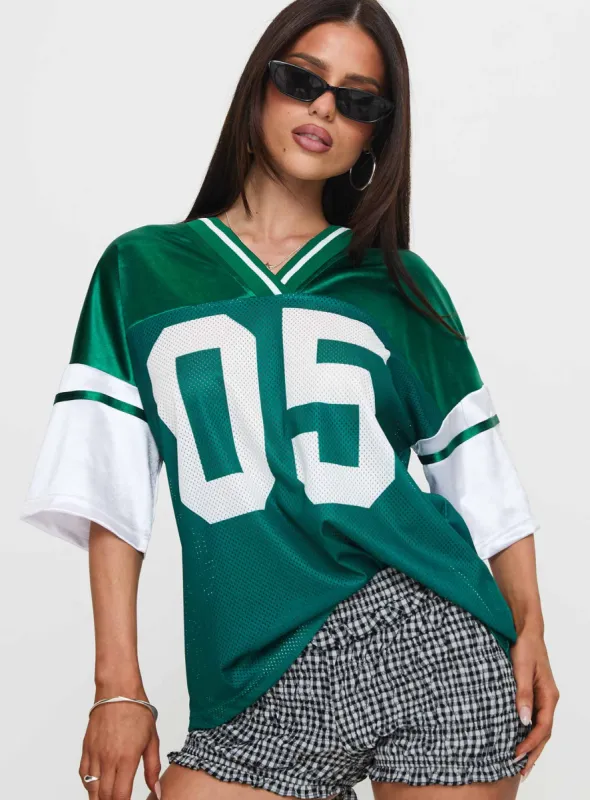 Kronwall Sports Jersey Top Green / White sold by Princess Polly