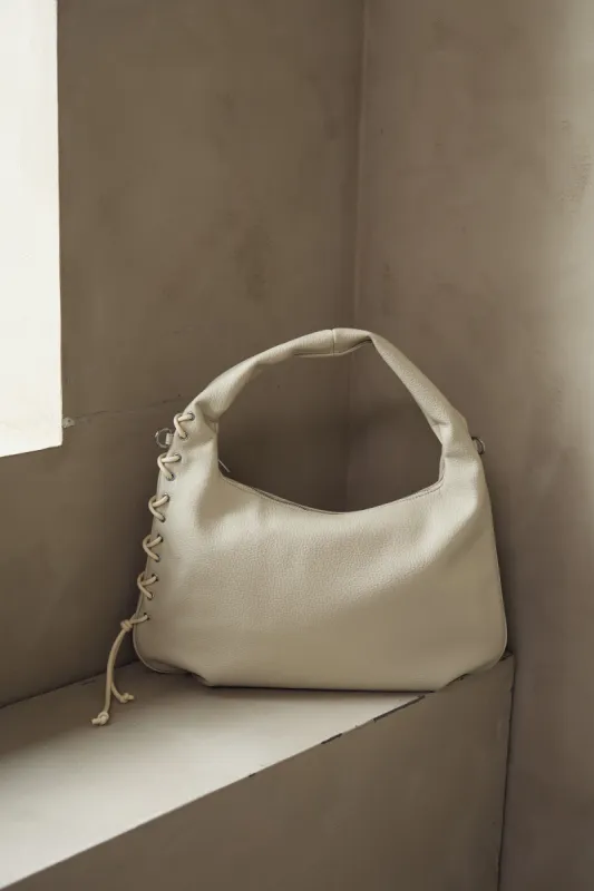Peony Hobo String Bag Ivory sold by Noella Fashion