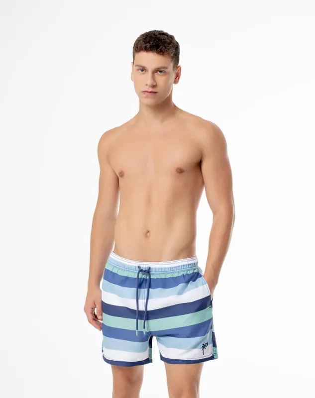 Pantaloneta azul rayas sold by Gef