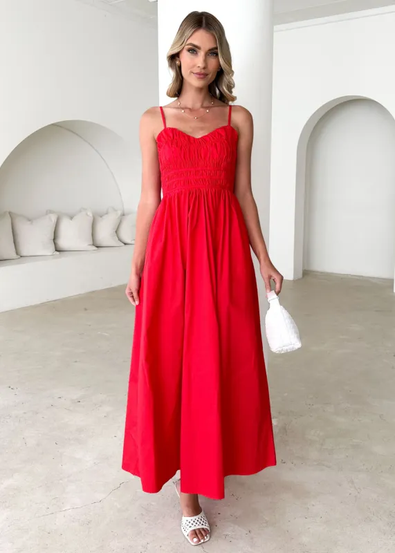 Serafina Maxi Dress - Red sold by Gingham & Heels