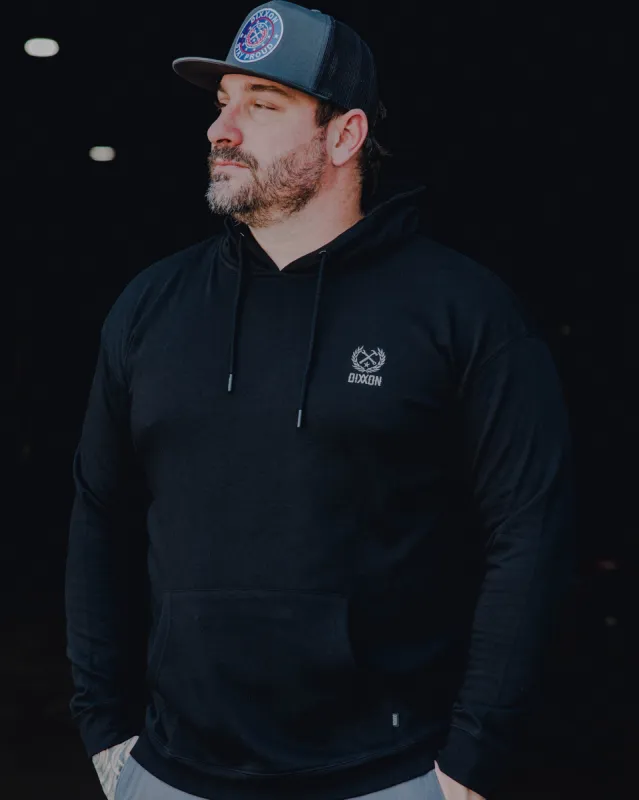 Gray Crest Lightweight Pullover Hoodie - Black sold by Dixxon