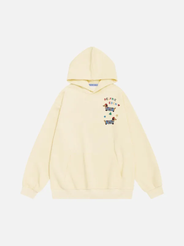 Aelfric Eden Cartoon Dachshund Print Hoodie sold by Aelfric Eden
