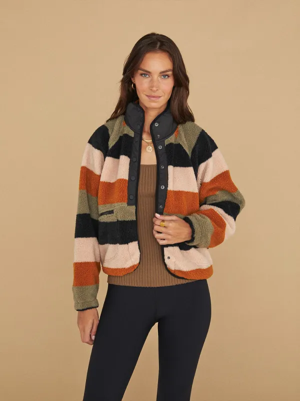 Hit The Slopes Printed Fleece Jacket - Honey Mallow Combo sold by Carbon38