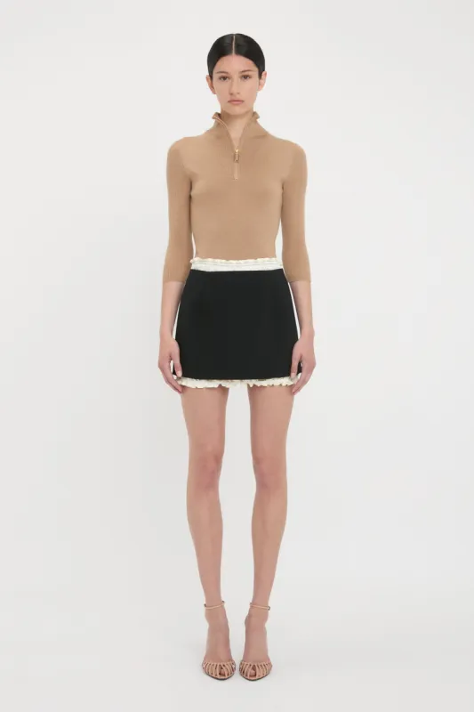Ruched Detail Mini Skirt In Black sold by Victoria Beckham